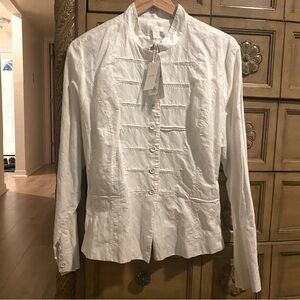 CHICO’S WHITE MILITARY OPTIC WHITE JACKET | BLAZER